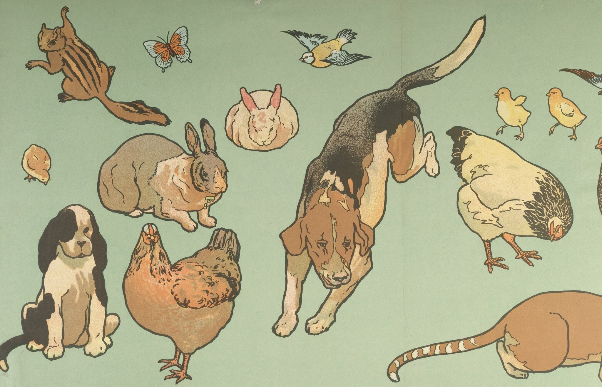 Intro_zwierzeta Źródło: The Schmitz-Horning Co., 1907, chromolitografia, Cooper–Hewitt, Smithsonian Design Museum, Nowy Jork, domena publiczna.