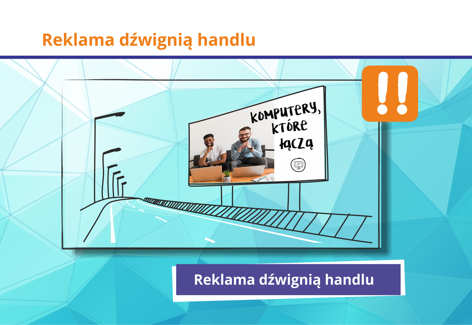 Rysunek przedstawiający reklamę (billboard).