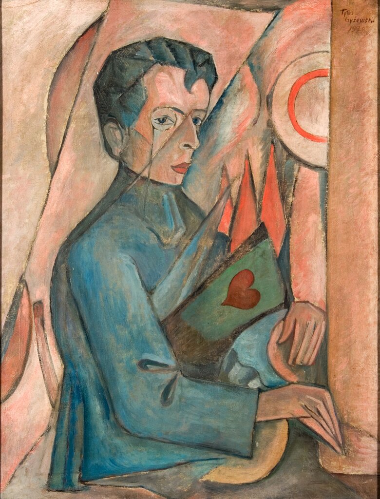 Portret Brunona Jasieńskiego Źródło: Tytus Czyżewski, Portret Brunona Jasieńskiego, 1920, olej na płótnie, domena publiczna.