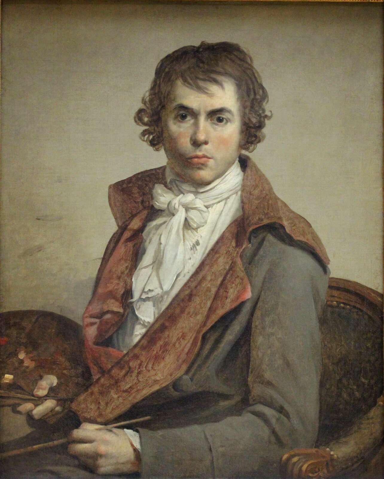 Autoportret Źródło: Jacques-Louis David, Autoportret, 1794, olej na płótnie, Luwr, domena publiczna.