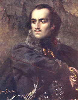 Kazimierz Pułaski Portret Kazimierza Pułaskiego namalowany niemal 150 lat później (ok. 1925) przez Kazimierza Stykę. Źródło: Jan Styka, Kazimierz Pułaski, przed 1925, domena publiczna.