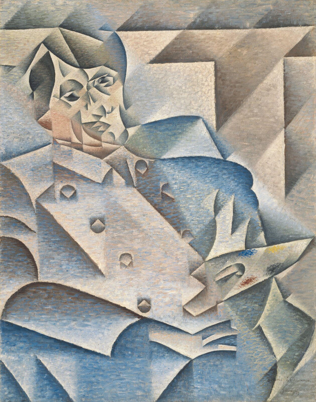 Portret Pabla Picassa Źródło: Juan Gris, Portret Pabla Picassa, 1912, olej na płótnie, Art Institute of Chicago, Chicago, domena publiczna.