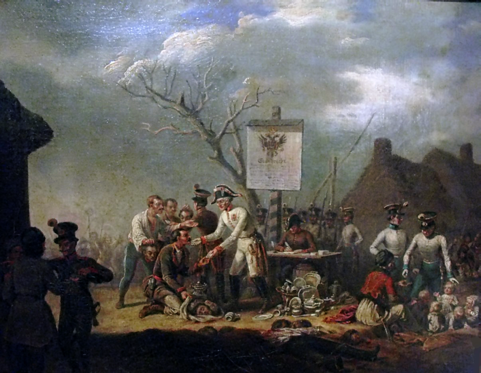 Rzeź galicyjska Źródło: Jan Lewicki, Rzeź galicyjska, 1871, olej na płótnie, Polish Army Museum, domena publiczna.