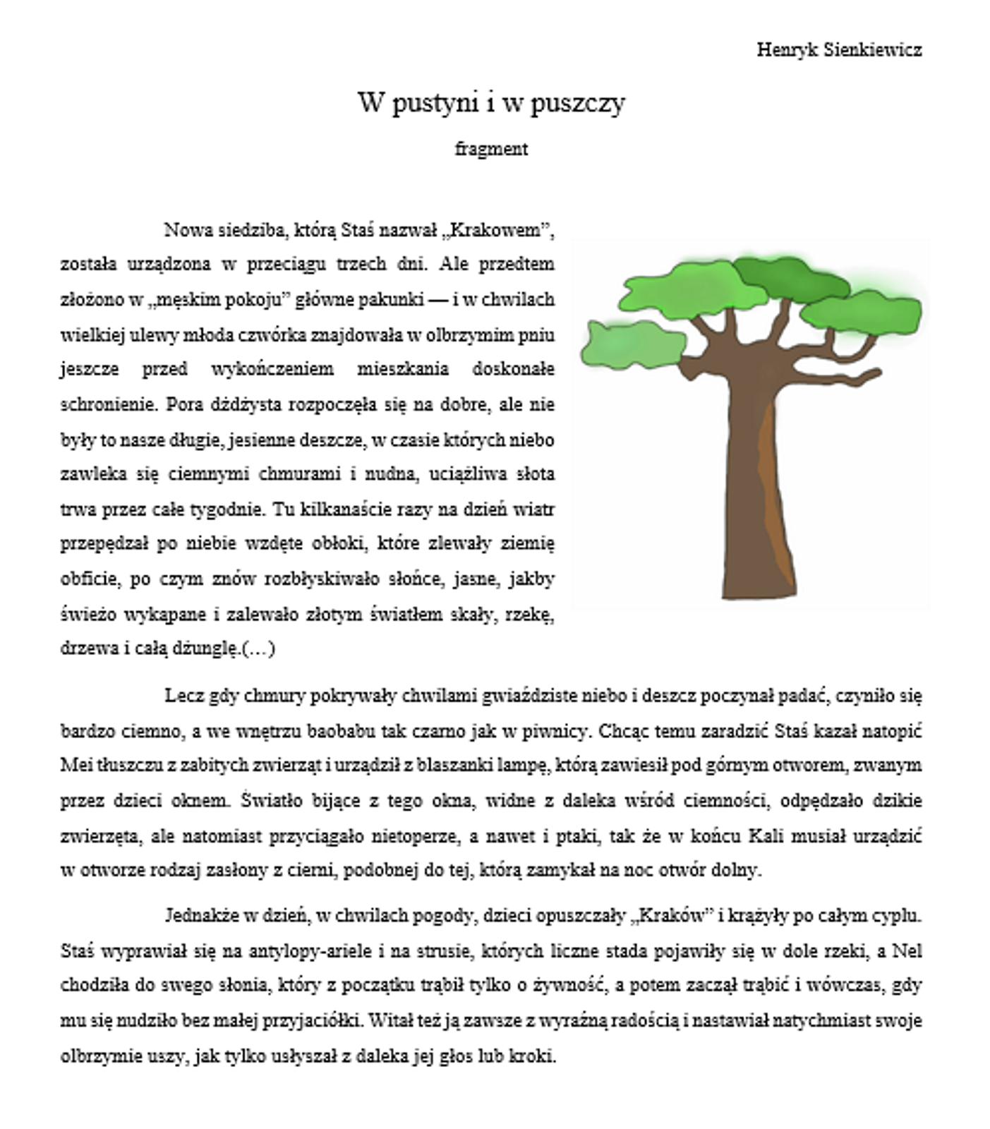 Zrzut dokumentu tekstowego z wstawioną grafiką
