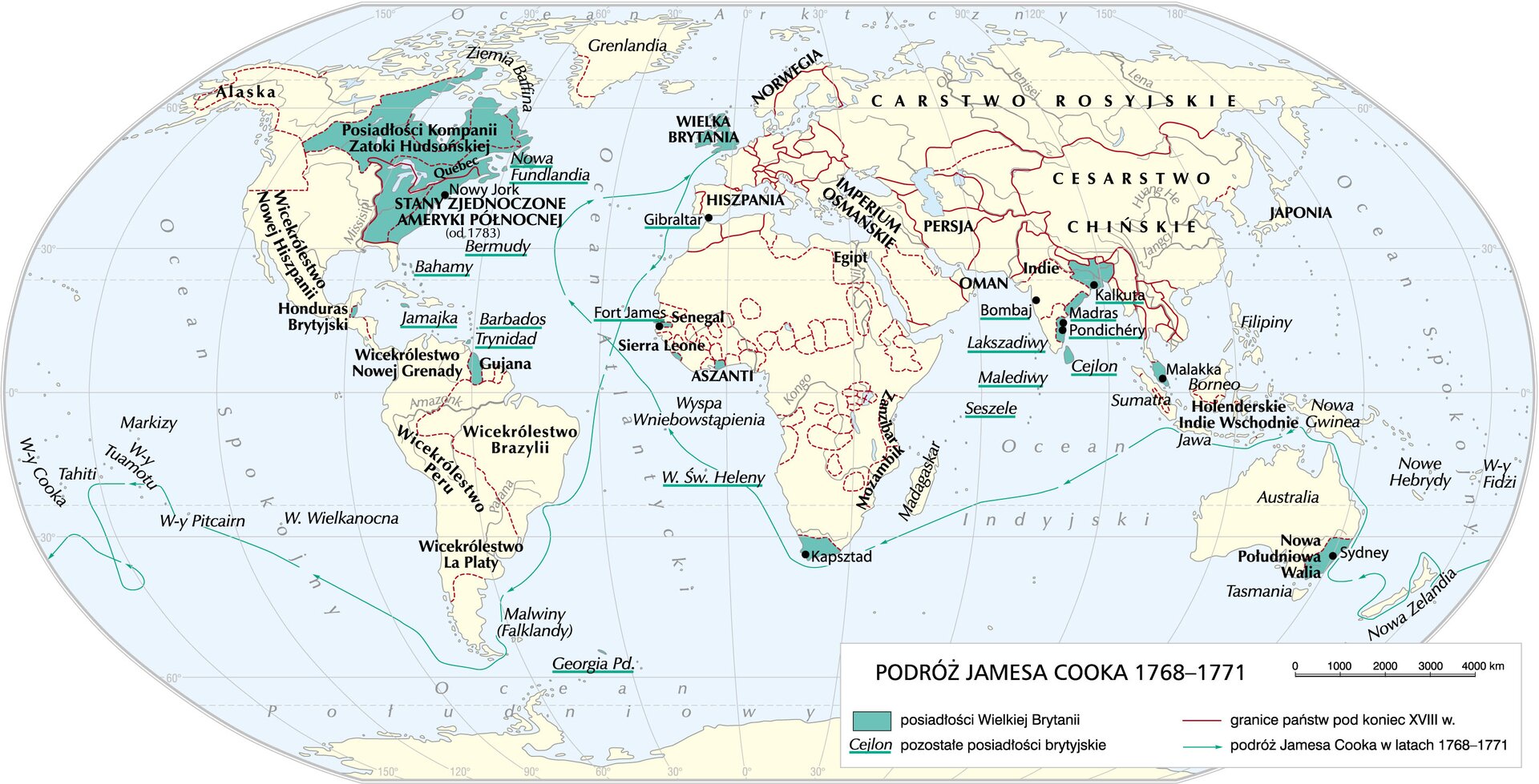 Podróż J. Cooka - 1768-1771 Podróż J. Cooka - 1768-1771 Źródło: Krystian Chariza i zespół, licencja: CC BY 4.0.