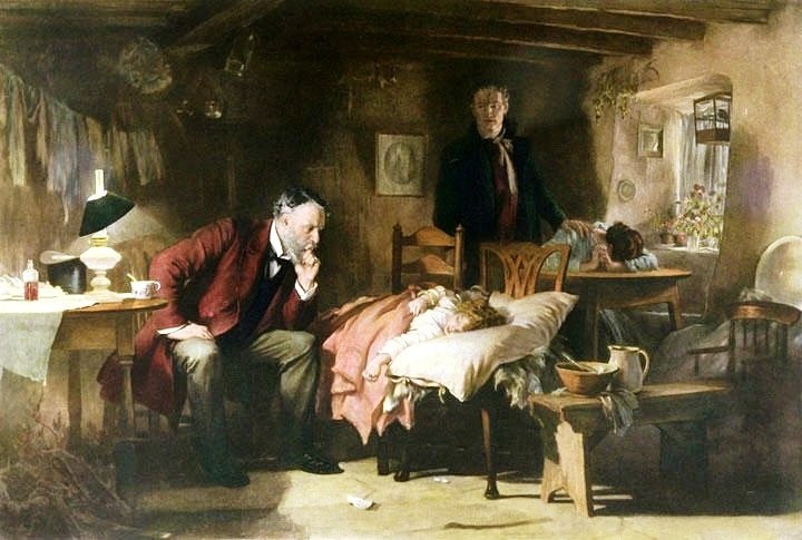 Doktor Źródło: Luke Fildes, Doktor, 1891, domena publiczna.
