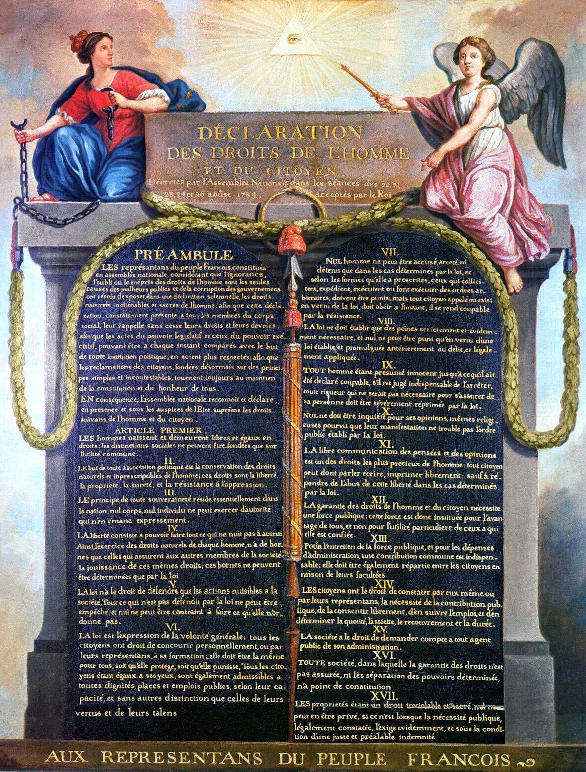 Deklaracja praw człowieka i obywatela Deklaracja praw człowieka i obywatela Źródło: Deklaracja praw człowieka i obywatela, Carnavalet muzeum, licencja: CC 0.