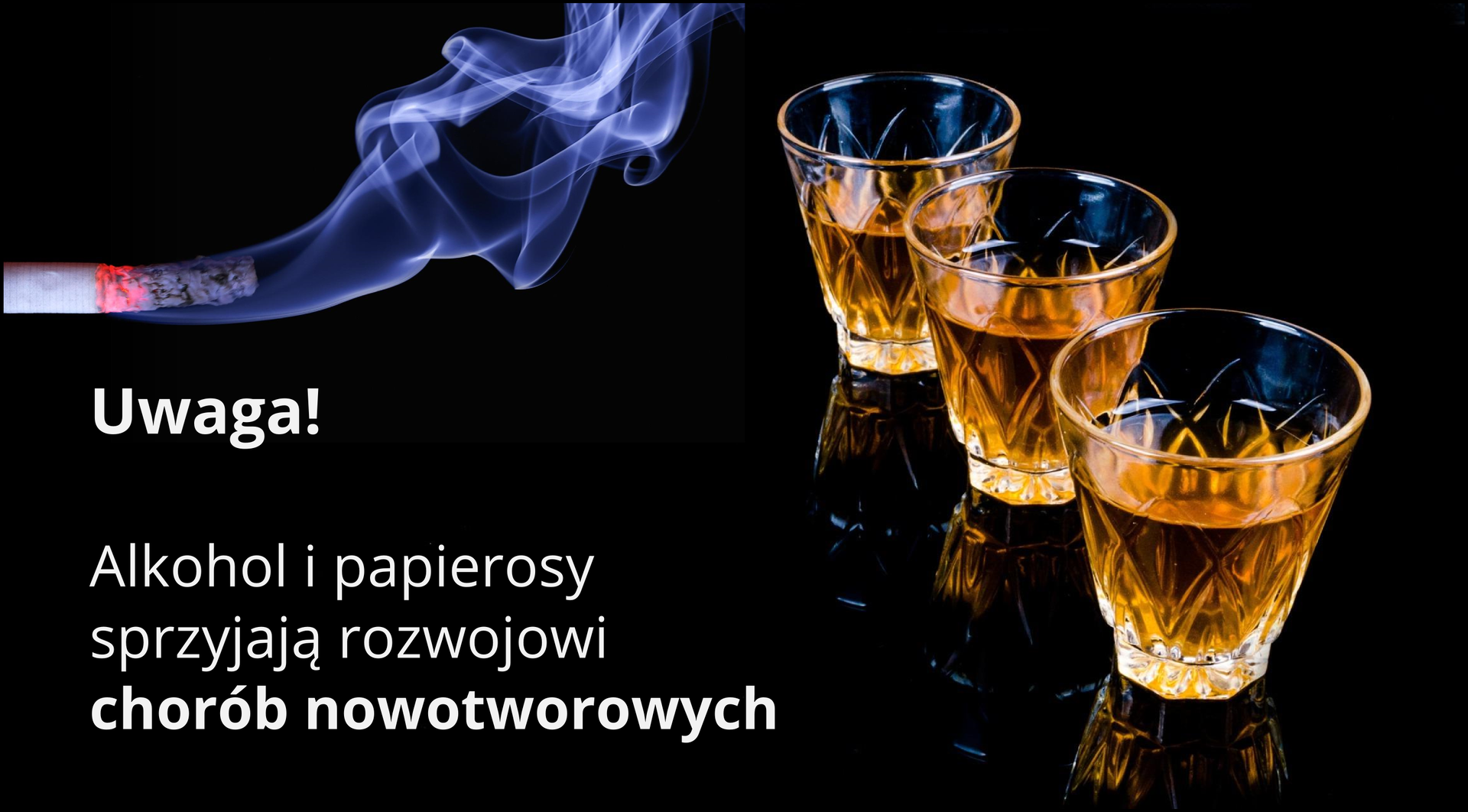 Alkohol jest związkiem zwiększającym działanie substancji rakotwórczych. W taki sposób alkohol działa u ludzi poddanych ekspozycji na substancje rakotwórcze zawarte w dymie tytoniowym. U palaczy rzadko występuje rak górnej części przewodu pokarmowego lub jamy ustnej, jednakże palacze tytoniu, którzy również piją alkohol, często zapadają na raka górnej części przewodu pokarmowego.