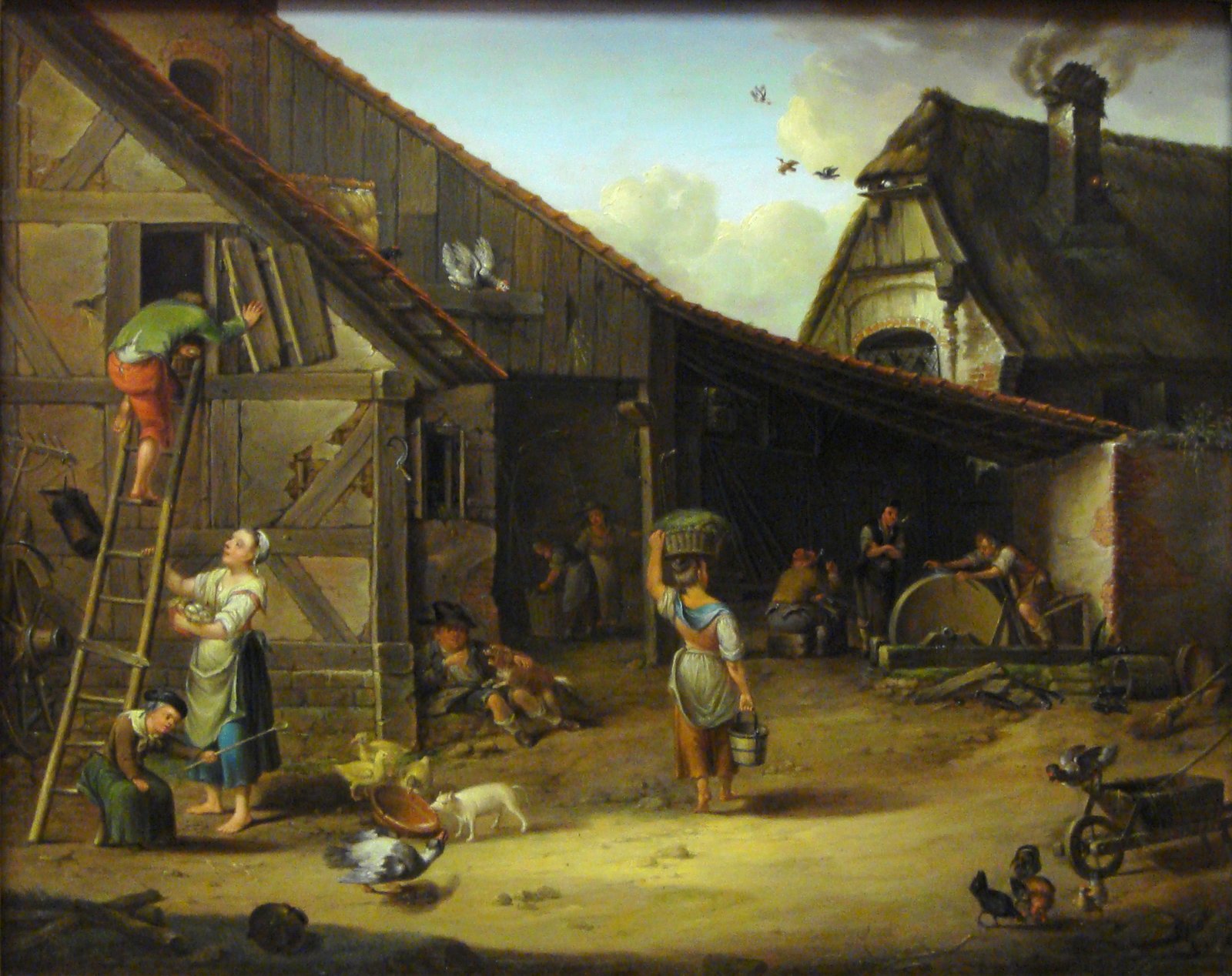 Gospodarstwo Zagroda chłopska Źródło: Johann Ludwig Ernst Morgenstern, Gospodarstwo, 1794, domena publiczna.