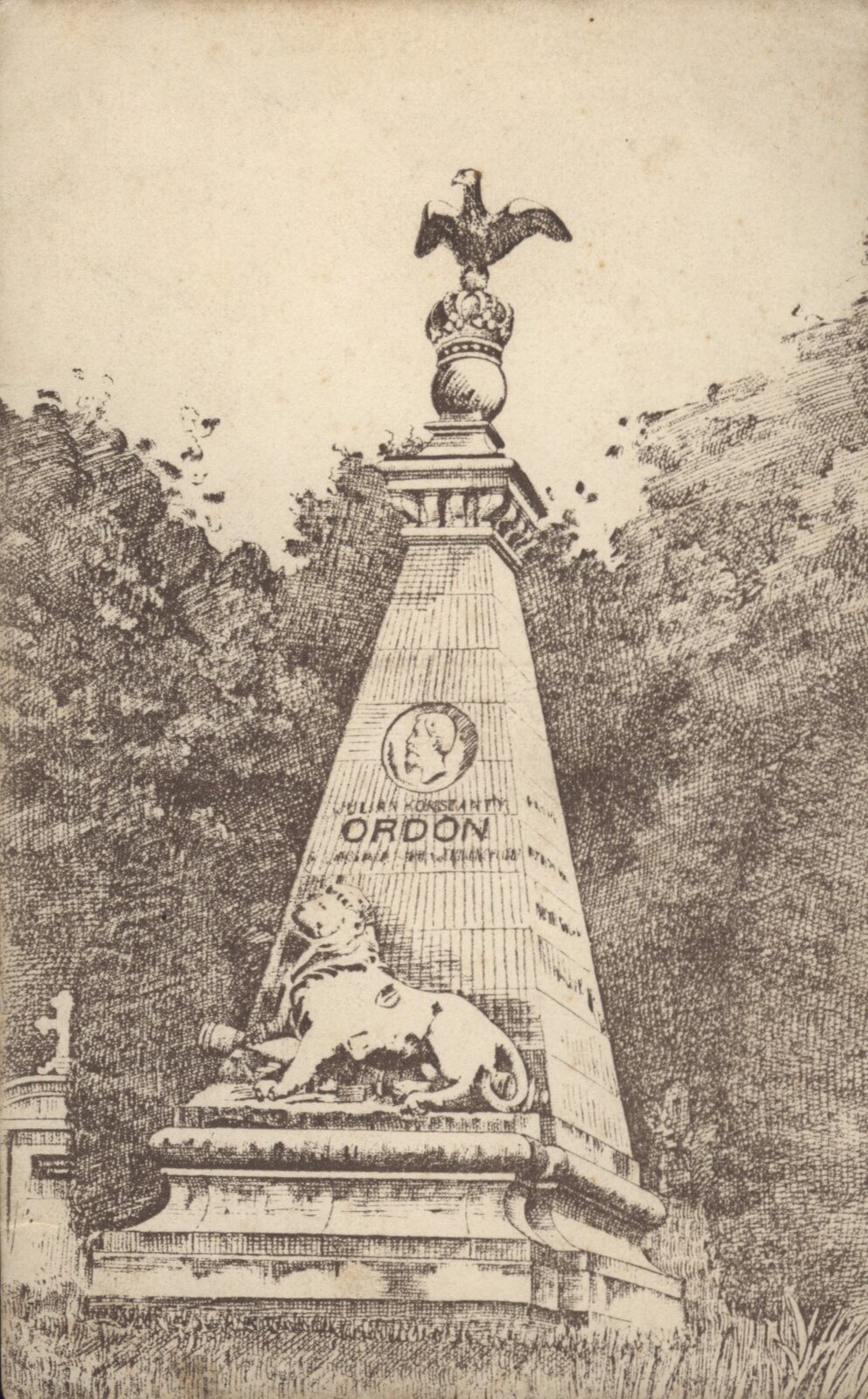 Pomnik Ordona we Lwowie Źródło: Pomnik Ordona we Lwowie, 1914–1918, pocztówka, domena publiczna.