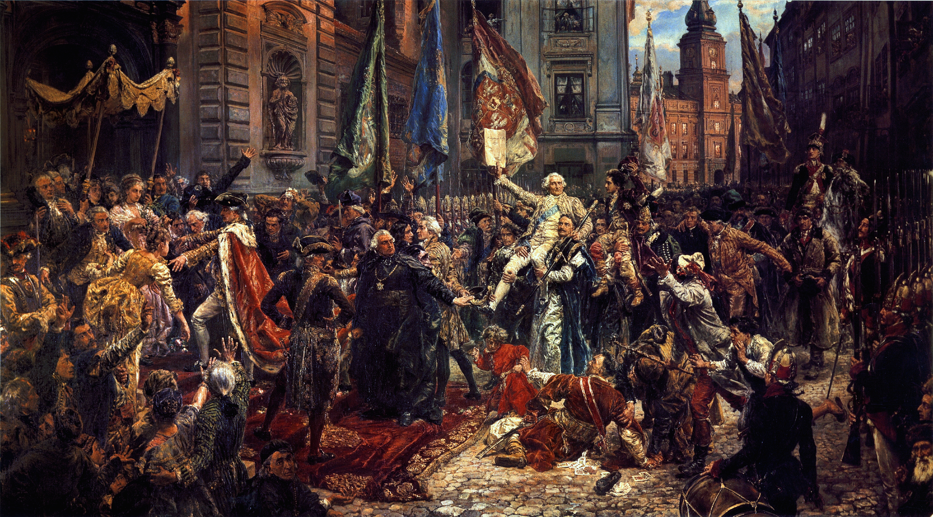 Konstytucja 3 Maja 1791 roku Konstytucja 3 Maja 1791 roku Źródło: Jan Matejko, Konstytucja 3 Maja 1791 roku, 1891, Zamek Królewski w Warszawie, domena publiczna.