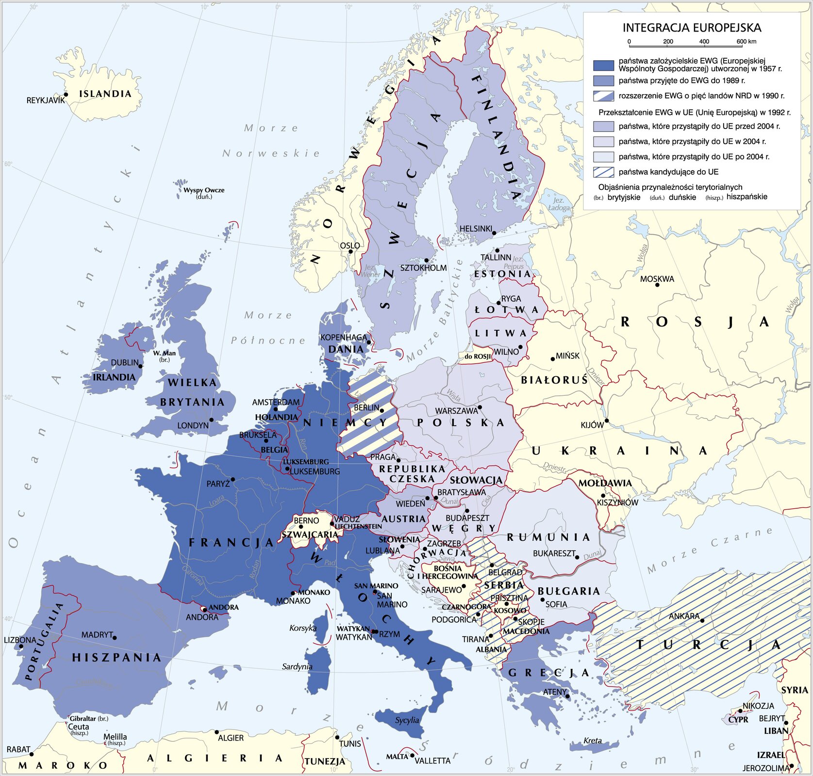 mapa Integracja Europejska