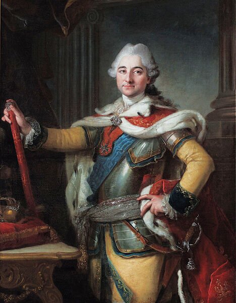Stanisław August Poniatowski Źródło: Per Krafft starszy, Stanisław August Poniatowski, 1767–1768, olej na płótnie, Zamek Królewski w Warszawie, licencja: CC 0.