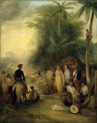 Sati Źródło: James Atkinson, Sati, 1831, domena publiczna.