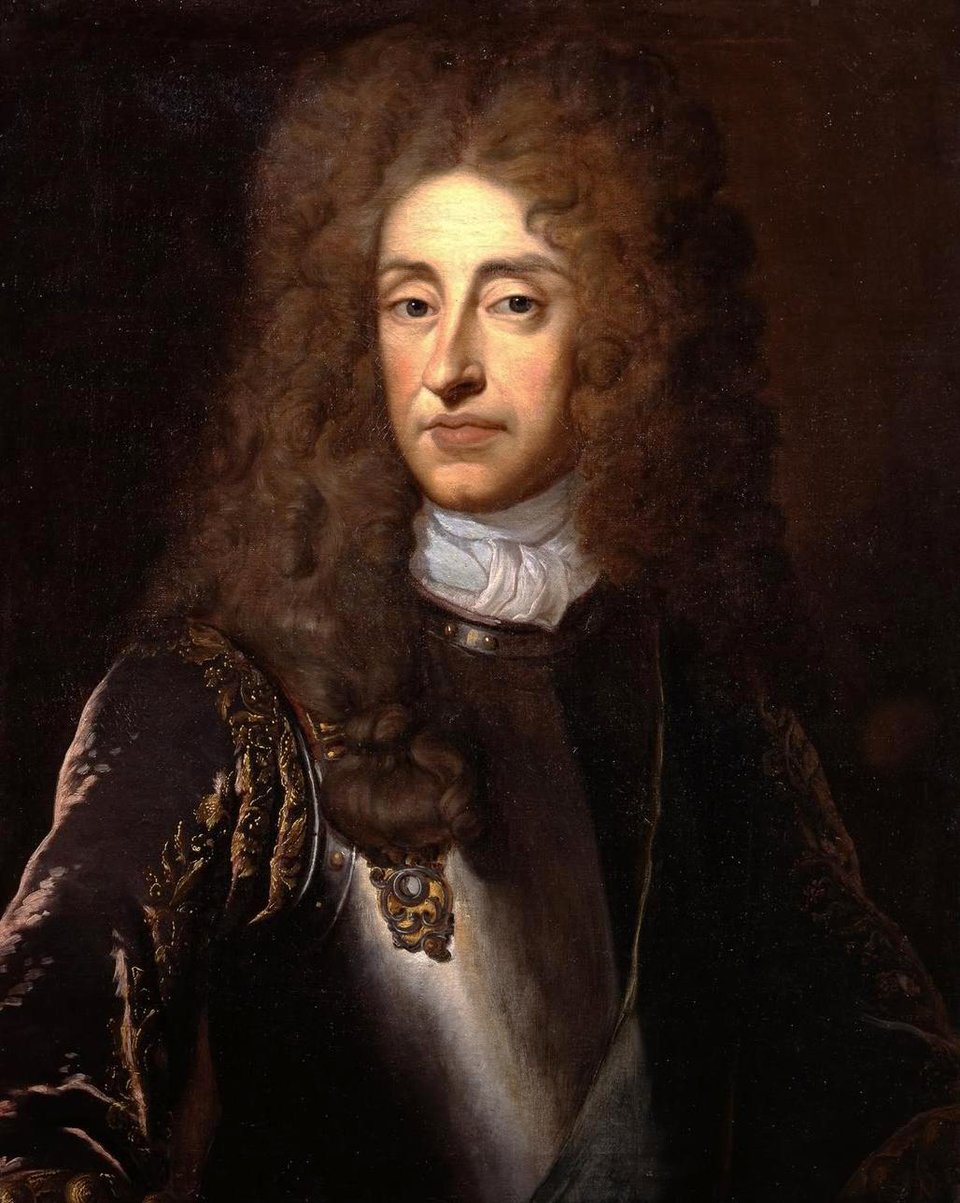 Portret króla Jakuba II Stuarta. Pracownia Godreya Knellera ok. 1680 r. Portret króla Jakuba II Stuarta. Pracownia Godreya Knellera ok. 1680 r. Źródło: Godfrey Kneller, ok. 1680, domena publiczna.