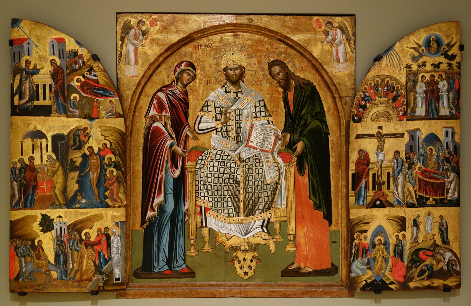 Deesis z dwunastoma wielkimi świętami Kościoła Źródło: Deesis z dwunastoma wielkimi świętami Kościoła, 1540-1549, Chazen Museum of Art, licencja: CC 0 1.0.