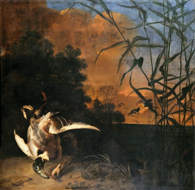 Polowanie na kaczki Źródło: Daniel Schultz, Polowanie na kaczki, 1658, olej na płótnie, Muzeum Narodowe w Gdańsku, domena publiczna.