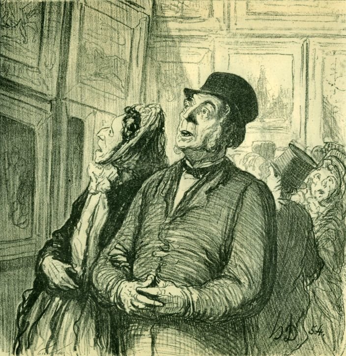 Niedziela w muzeum Źródło: Honoré Daumier, Niedziela w muzeum, 2006, domena publiczna.