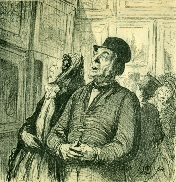 Niedziela w muzeum Źródło: Honoré Daumier, Niedziela w muzeum, 2006, domena publiczna.