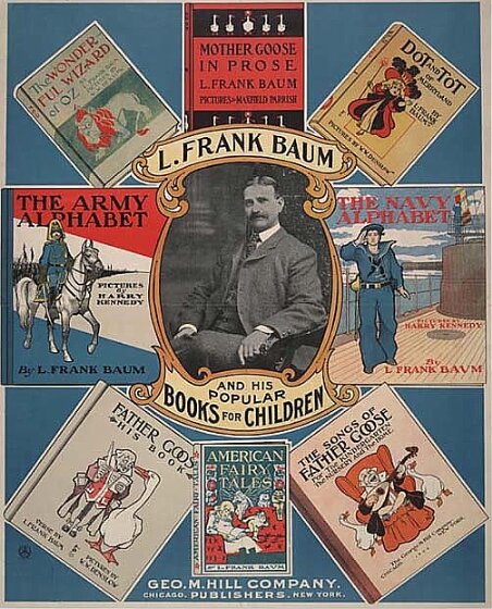 Plakat reklamowy wydawnictwa F. Bauma Źródło: Plakat reklamowy wydawnictwa F. Bauma, 1901, domena publiczna.