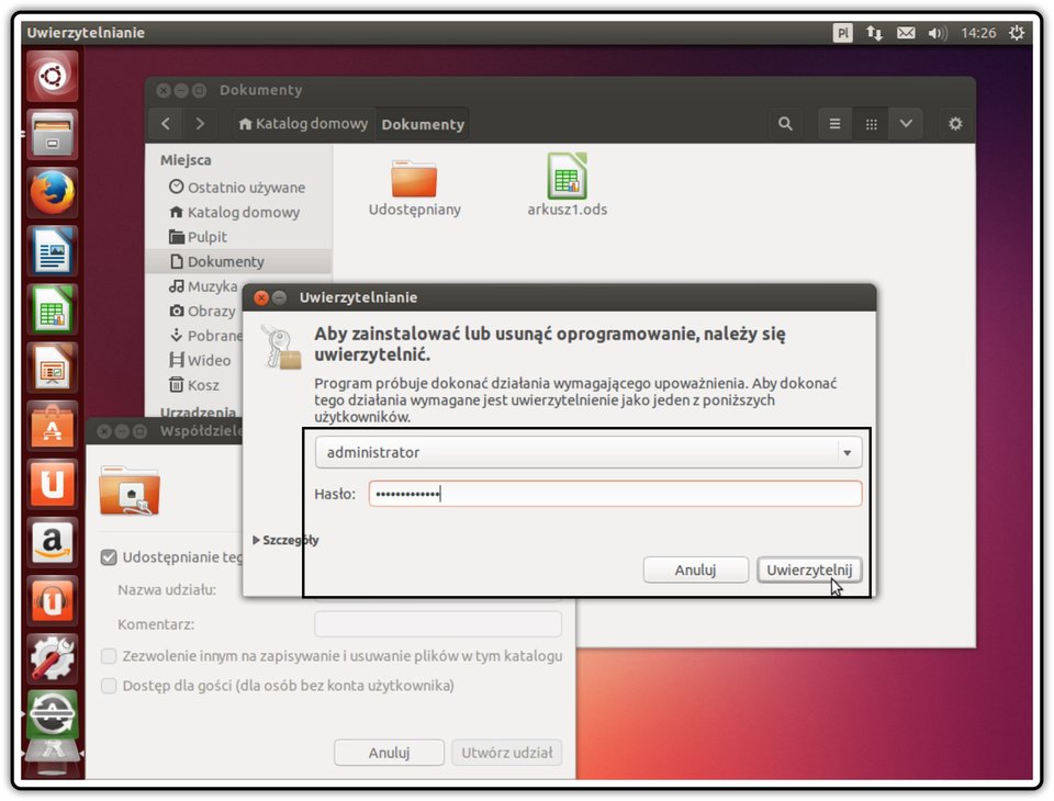 Ilustracja przedstawiająca: Krok 6 udostępniania zasobów w systemie Linux Ubuntu