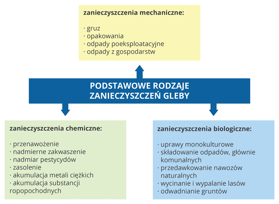 Podstawowe rodzaje zanieczyszczeń gleby