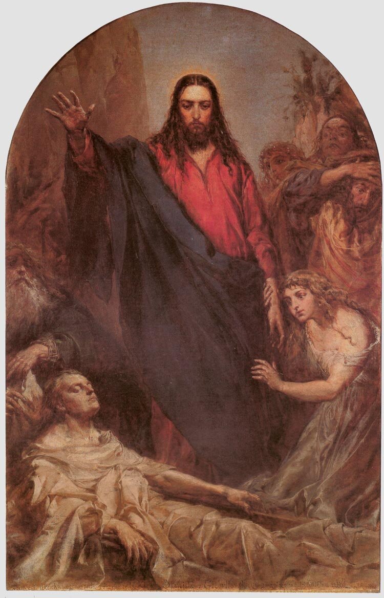 Wskrzeszenie Łazarza Źródło: Jan Matejko, Wskrzeszenie Łazarza, 1867, Parafia w Nowym Wiśniczu, domena publiczna.