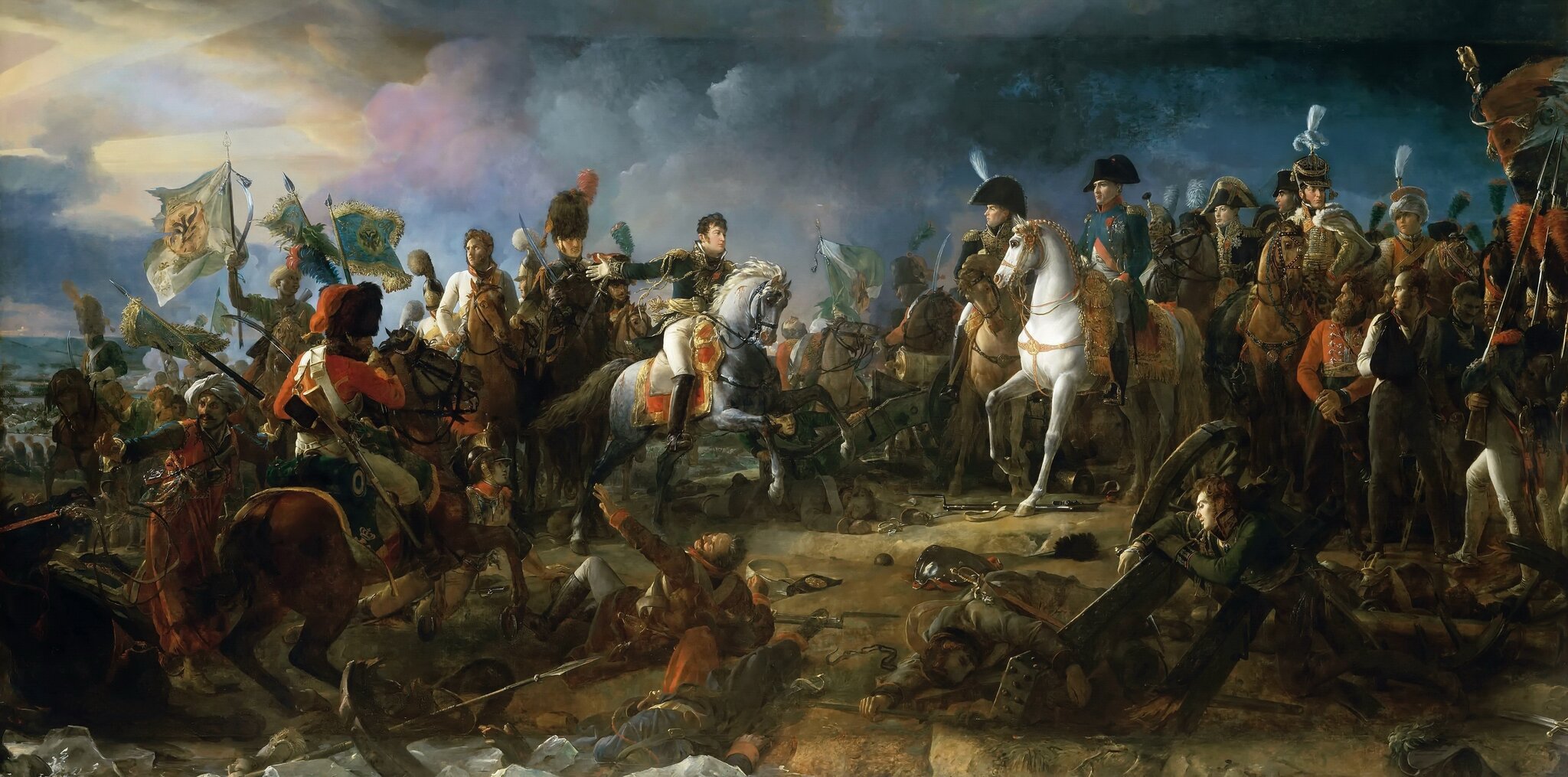 Bitwa pod Austerlitz Źródło: François Gérard, Bitwa pod Austerlitz, 1810, pałac w Wersalu, domena publiczna.
