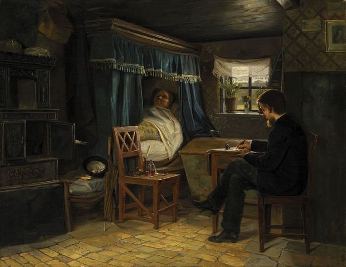 Doktor Źródło: Emmery Rondahl, Doktor, 1882, olej na płótnie, domena publiczna.