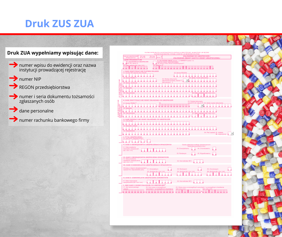 Ilustracja przedstawia druk ZUA.