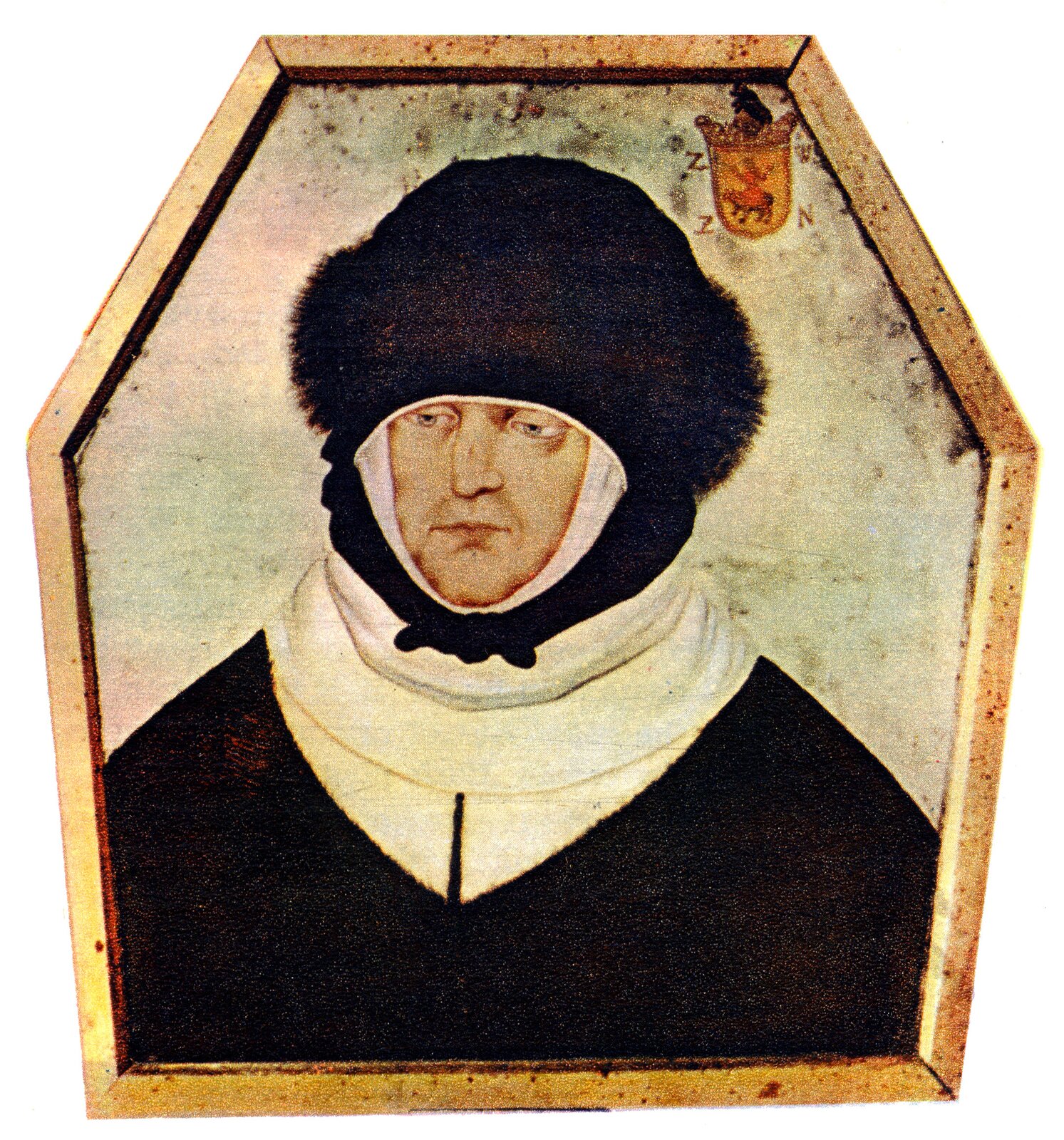 Na XVII-wiecznym portrecie trumiennym widać wizerunek szlachcianki z Rawicza. Portret trumienny (zazwyczaj malowany na blasze) był bardzo charakterystyczny dla oprawy pogrzebów w Rzeczypospolitej w XVII i XVIII wieku. Na XVII-wiecznym portrecie trumiennym widać wizerunek szlachcianki z Rawicza. Portret trumienny (zazwyczaj malowany na blasze) był bardzo charakterystyczny dla oprawy pogrzebów w Rzeczypospolitej w XVII i XVIII wieku. Źródło: domena publiczna.