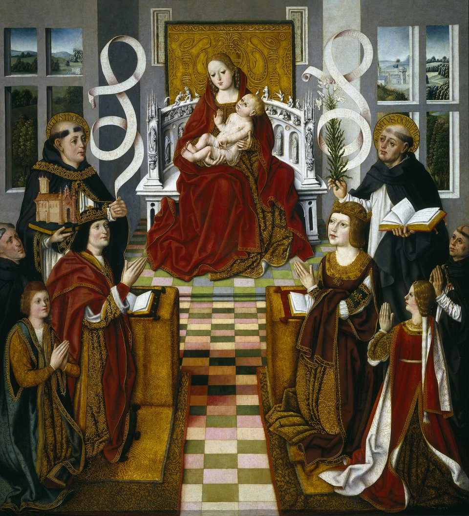 Izabela Kastylijska i Ferdynand Aragoński Źródło: Maestro de la Virgen de los Reyes Católicos, Izabela Kastylijska i Ferdynand Aragoński, 1491-1493, Prado, Madryt, domena publiczna.