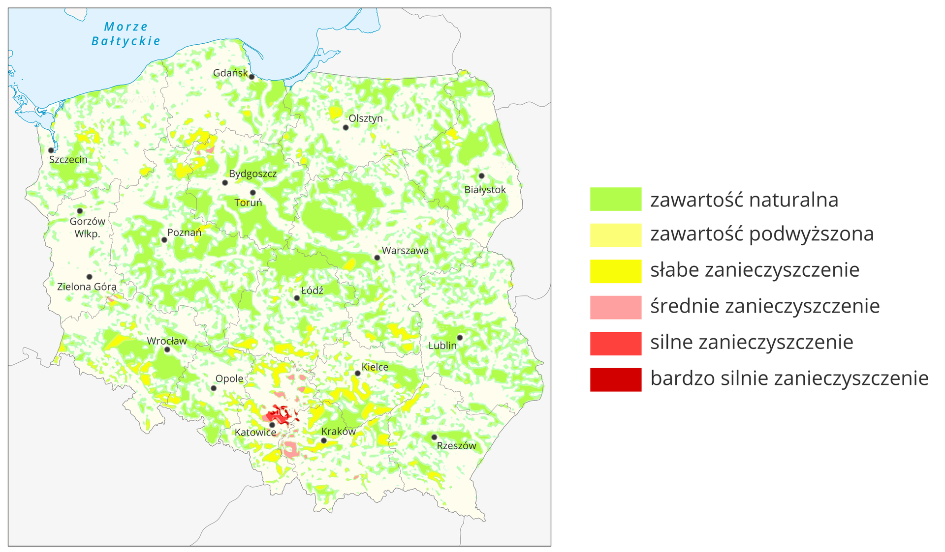 Zanieczyszczenie gleb w Polsce metalami ciężkimi