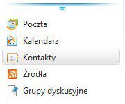 Otwieranie okna \\\"kontakty\\\"