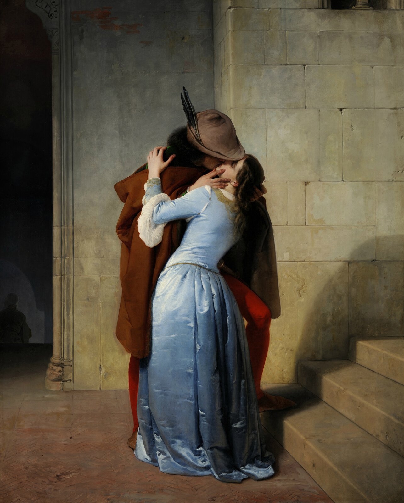 Pocałunek 3. Źródło: Francesco Hayez, Pocałunek, 1859, olej na płótnie, Pinacoteca di Brera, Mediolan, domena publiczna.