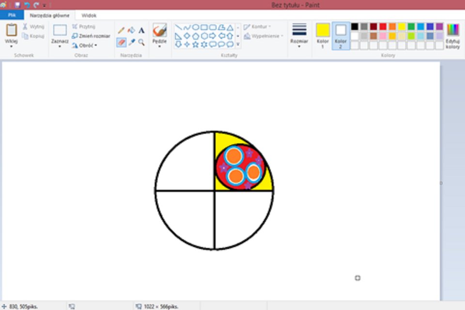 Zrzut okna programu Paint z ilustracją przedstawiającą część rozety