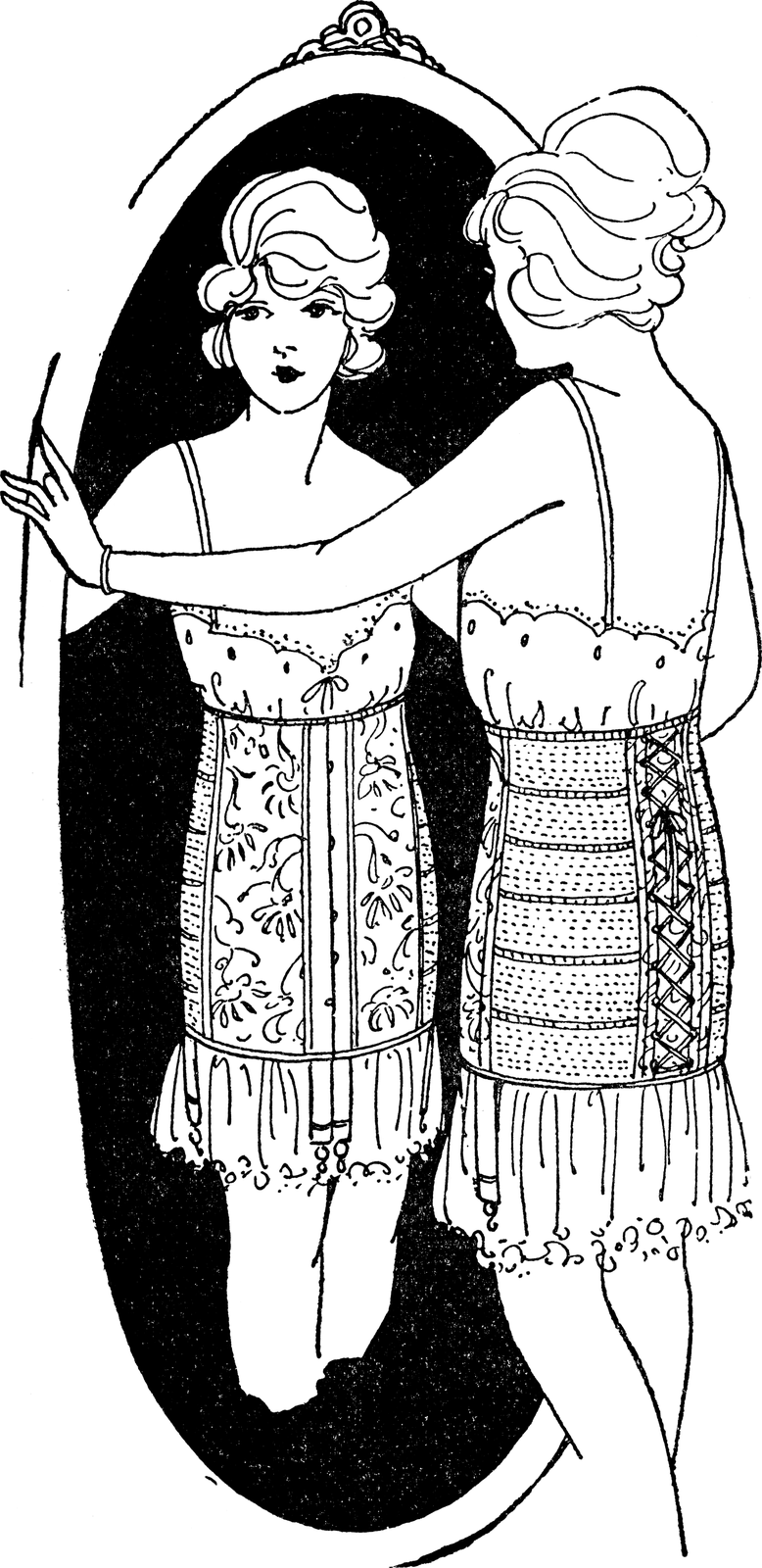 Strój z lat 20 XX wieku Źródło: Strój z lat 20 XX wieku, 1922, domena publiczna.