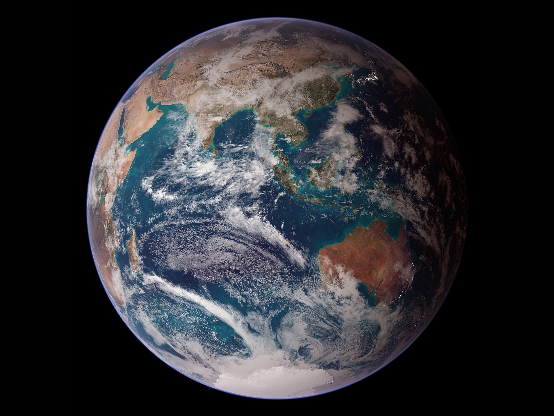 Fotografia satelitarna przedstawia planetę Ziemię