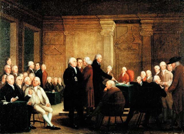 Drugi Kongres Kontynentalny Drugi Kongres Kontynentalny – obraz nieznanego autora z końca XVIII w. Źródło: Robert Edge Pine, Edward Savage, Drugi Kongres Kontynentalny, 1784-4801, olej na płótnie, US Library of Congress, domena publiczna.