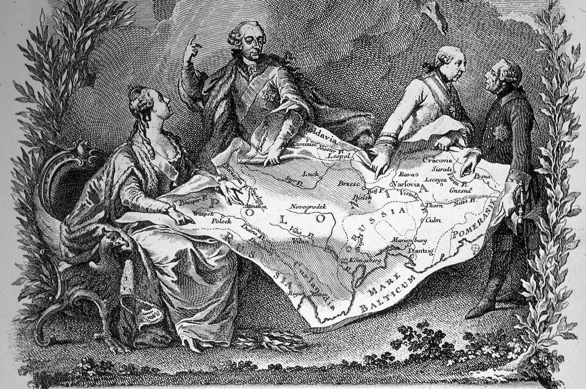 Pierwszy rozbiór Polski Rysunek 2. Źródło: Johannes Nilson, Pierwszy rozbiór Polski, 1773, domena publiczna.