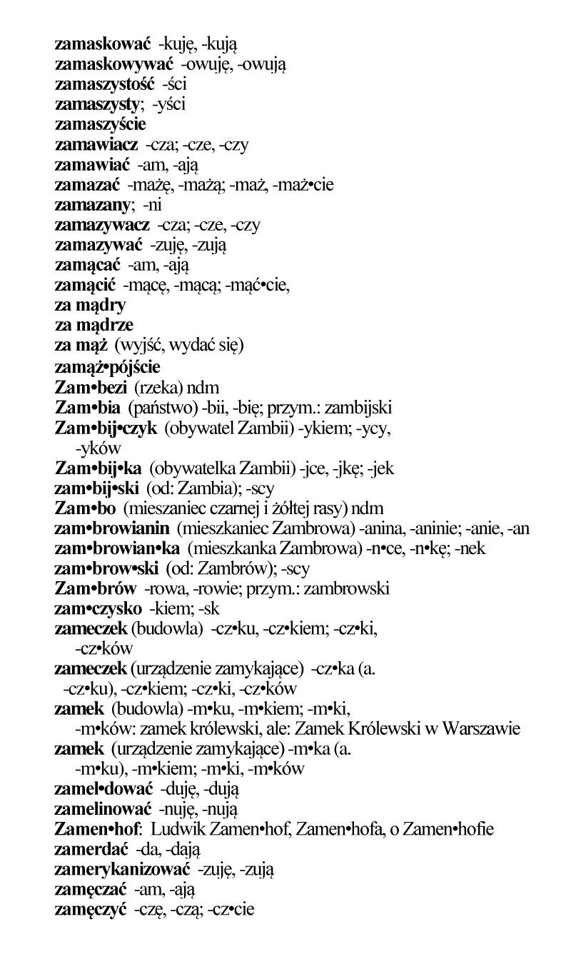 Fragment ze słownika