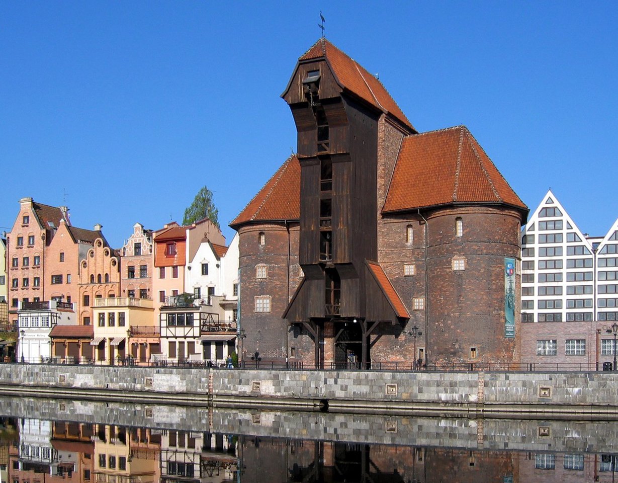 Żuraw gdański Źródło: Rafal Konkolewski, Żuraw gdański, Wikimedia Commons, licencja: CC BY-SA 2.5.