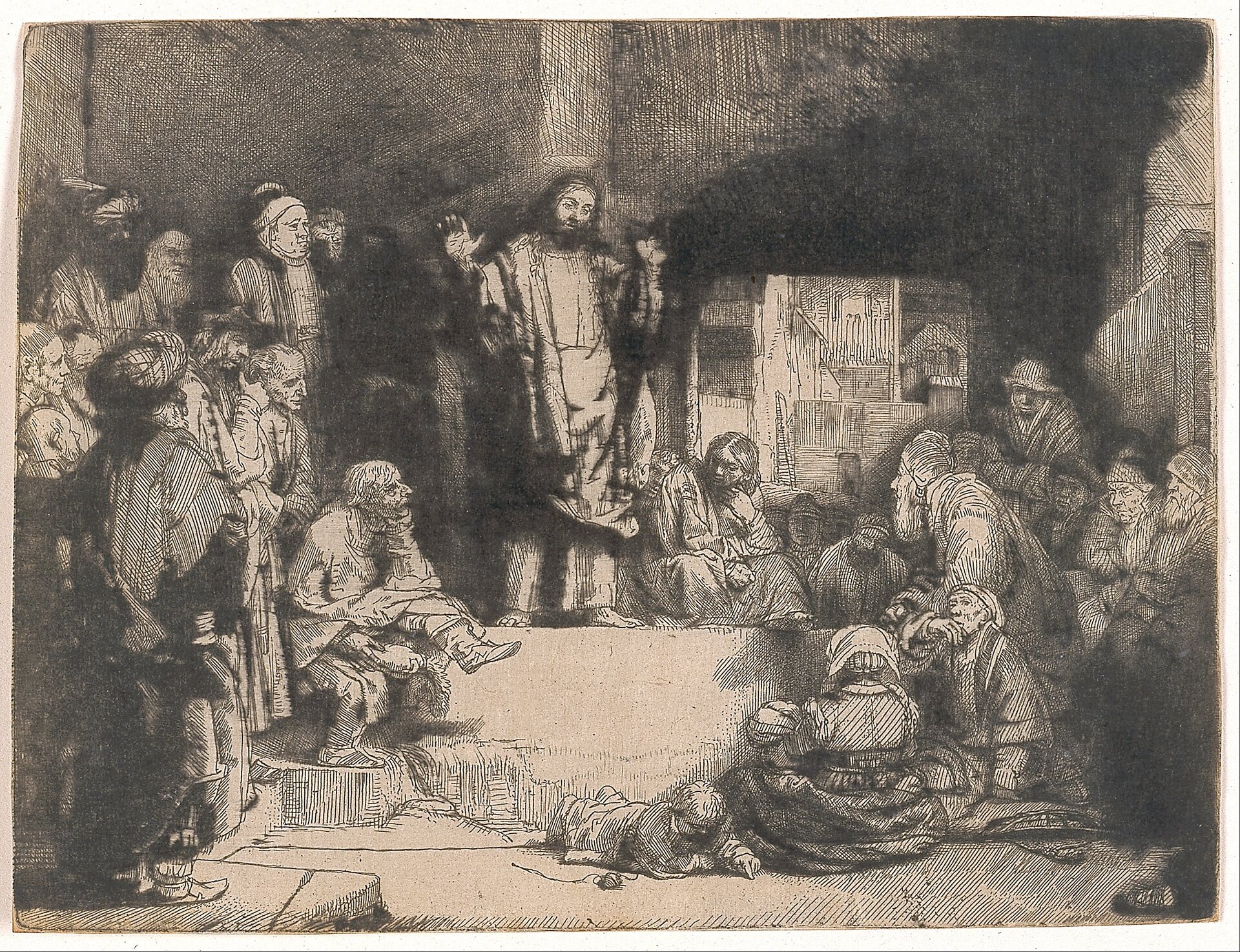 Chrystus nauczający Źródło: Rembrandt van Rijn, Chrystus nauczający, ok.1652, grafika, Saint Louis Art Museum, Saint Louis, domena publiczna.