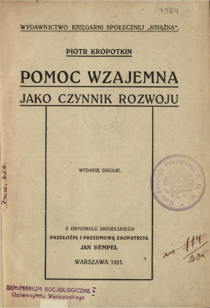 Okładka książki Piotra Kropotkina