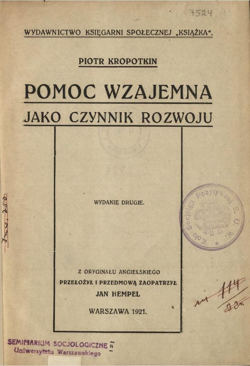 Okładka książki Piotra Kropotkina