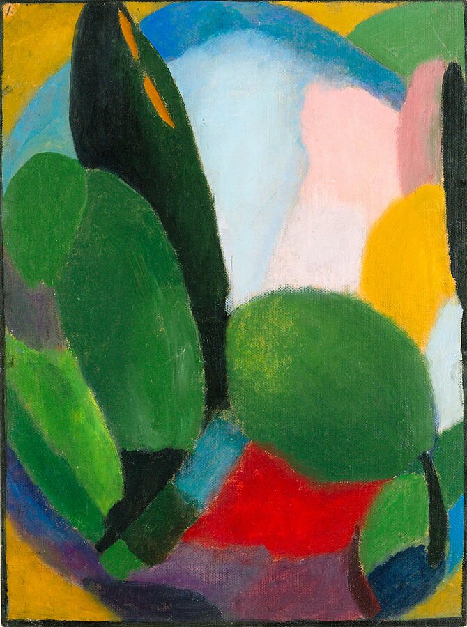 Wariacja Źródło: Aleksiej Jawlensky (1864–1941; czyt.: aleksiej jawlenski – rosyjski malarz), Wariacja, 1916, Christie's, Nowy Jork, domena publiczna.