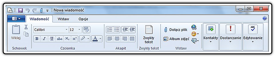 Zrzut fragmentu okna: Nowa wiadomość