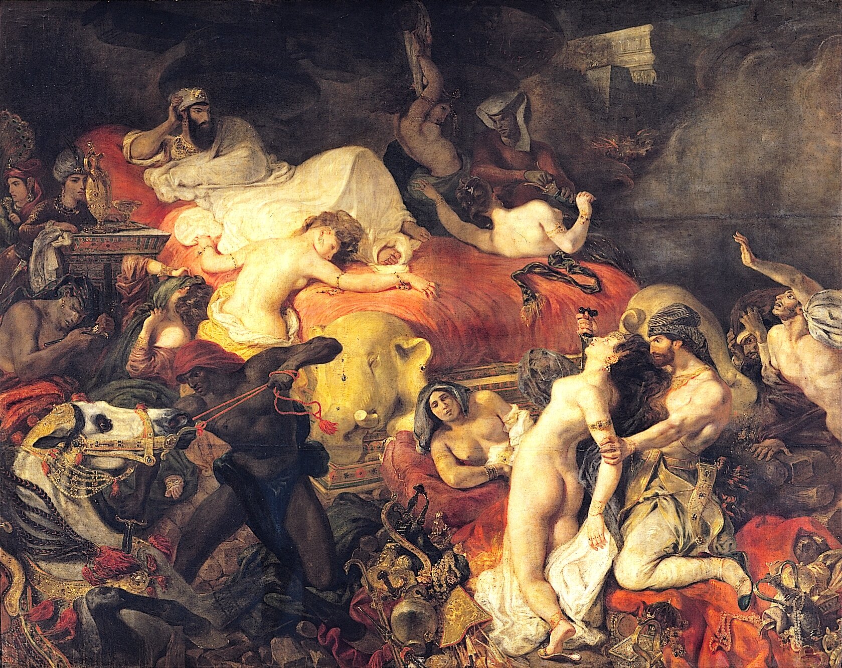 Śmierć Sardanapala Źródło: Eugène Delacroix, Śmierć Sardanapala, 1827, olej na płótnie, Musée du Louvre, Paryż, domena publiczna.