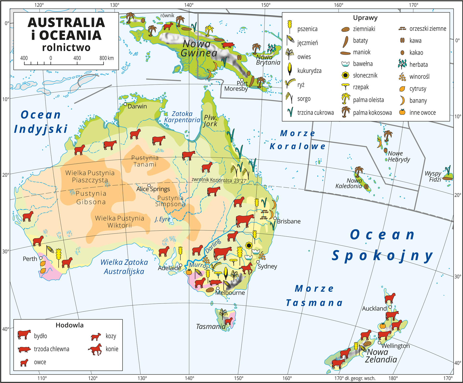 australia mapa gospodarcza Australia – środowisko przyrodnicze, cechy gospodarki 