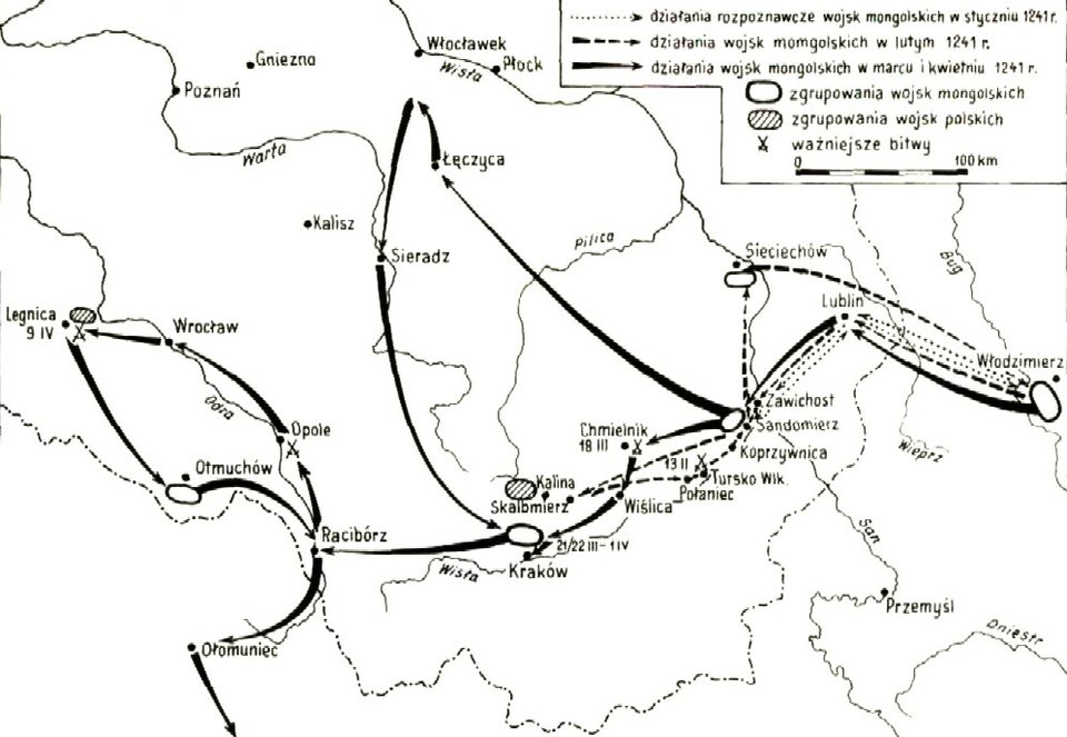 mapa najazd Mongołów